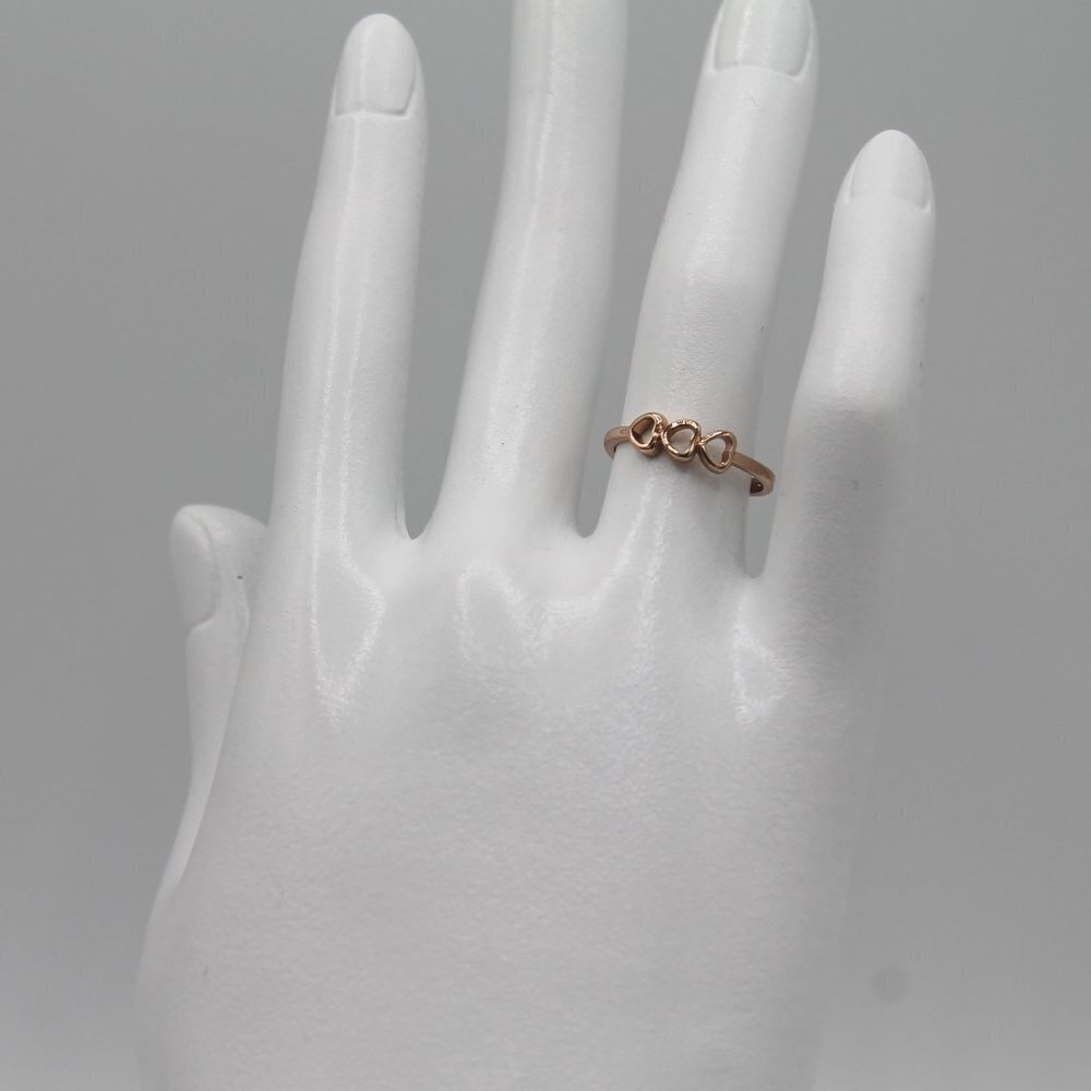 Jewelry ring band love heart hearts 3 family size 5.5 rose tone fashion new